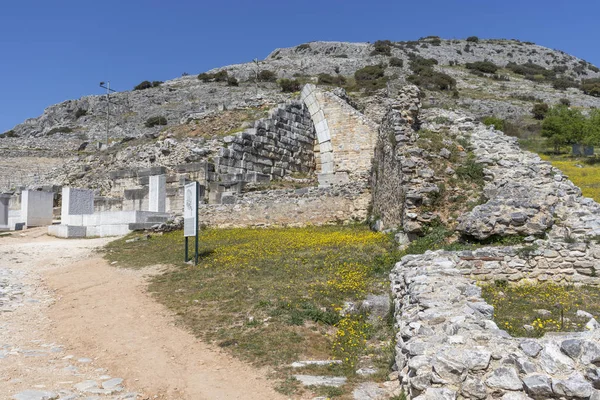 Philippi antik bölgesinde antik tiyatro harabeleri, Doğu Makedonya ve Trakya, Yunanistan