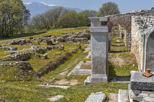 stock image Ruins of The ancient theatre in the Antique area of Philippi, Eastern Macedonia and Thrace, Greece