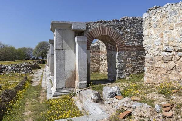 Philippi antik bölgesinde antik tiyatro harabeleri, Doğu Makedonya ve Trakya, Yunanistan