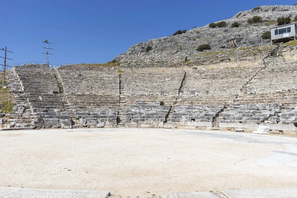 Philippi Antik Bölgesinde Antik Tiyatro Harabeleri Doğu Makedonya Trakya Yunanistan — Stok fotoğraf