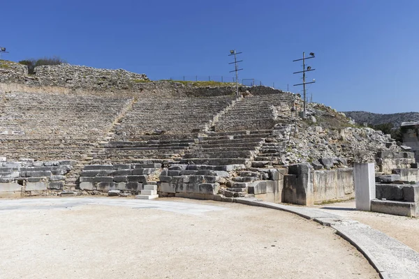 Philippi Antik Bölgesinde Antik Tiyatro Harabeleri Doğu Makedonya Trakya Yunanistan — Stok fotoğraf