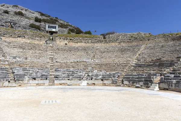 Ruinerna Den Antika Teatern Antik Området Philippi Östra Makedonien Och — Stockfoto