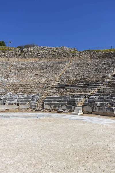 Romjai Ókori Színház Antik Terület Filippi Kelet Macedónia Thrace Görögország — Stock Fotó