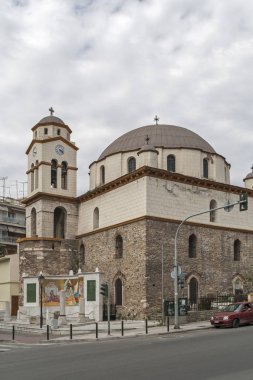 Kavala, Yunanistan-24 Nisan 2010: Kavala eski kentinde Agios Nikolaos Kilisesi, Doğu Makedonya ve Trakya, Yunanistan