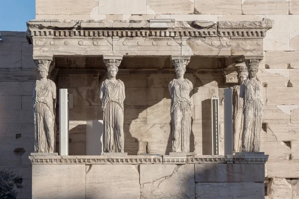 Veranda Van Caryatiden Erechtheion Akropolis Van Athene Attica Griekenland — Stockfoto