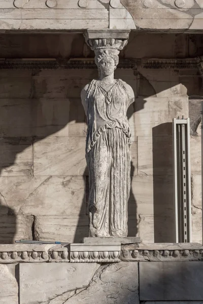 Portico Dei Cariatidi Nel Erechtheion Acropolis Atene Attica Grecia — Foto Stock