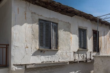 Thassos adasındaki eski köydeki evler, Doğu Makedonya ve Trakya, Yunanistan