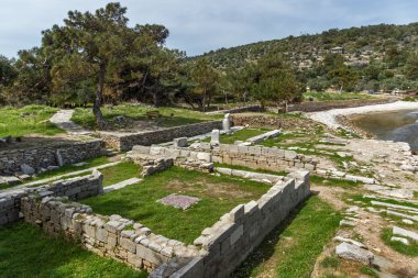 Aliki Arkeoloji bölgesindeki kalıntılar, Thassos adası, Doğu Makedonya ve Trakya, Yunanistan