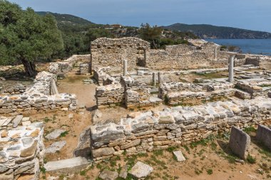 Aliki Arkeoloji bölgesindeki kalıntılar, Thassos adası, Doğu Makedonya ve Trakya, Yunanistan