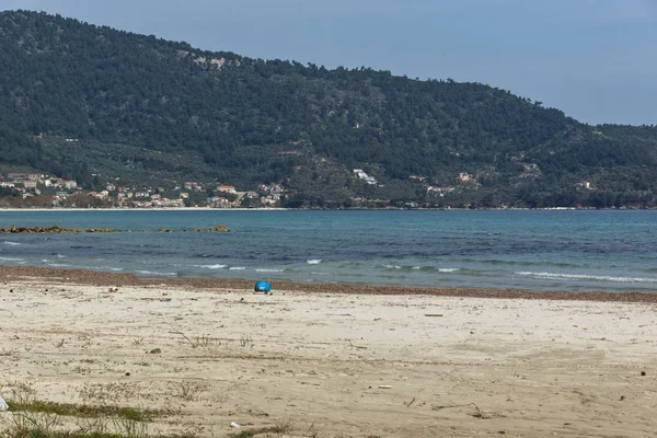 Thassos Adasındaki Ünlü Altın Plaj Doğu Makedonya Trakya Yunanistan — Stok fotoğraf