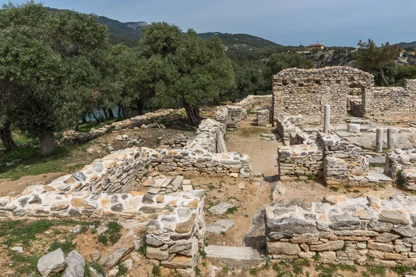 Ruinas Zona Arqueológica Aliki Isla Tasos Macedonia Oriental Tracia Grecia — Foto de Stock