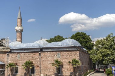 Plovdiv, Bulgaristan - 29 Mayıs 2019: Plovdiv şehrinin merkezinde ki Dzhumaya Camii, Bulgaristan
