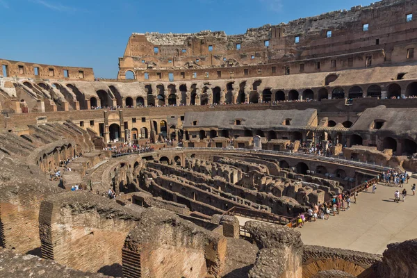 Rome Italie Juin 2017 Vue Intérieure Ancienne Arène Gladiateur Colisée — Photo