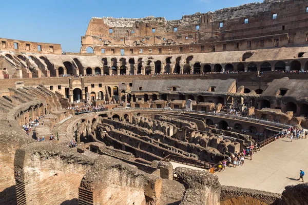 Roma Itália Junho 2017 Vista Interior Antiga Arena Gladiador Coliseu — Fotografia de Stock