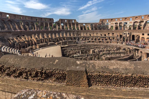 Roma Itália Junho 2017 Vista Interior Antiga Arena Gladiador Coliseu — Fotografia de Stock