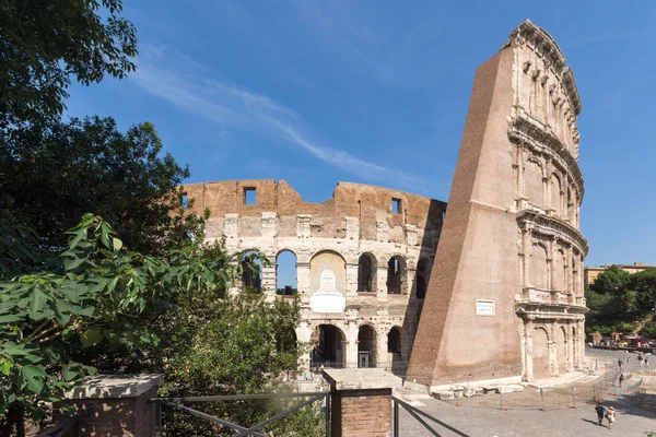 Roma Itália Junho 2017 Vista Exterior Antiga Arena Gladiador Coliseu — Fotografia de Stock
