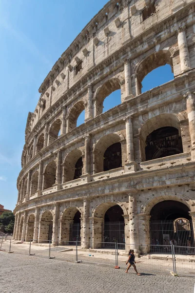 Rome Italie Juin 2017 Vue Extérieure Ancienne Arène Gladiateur Colisée — Photo