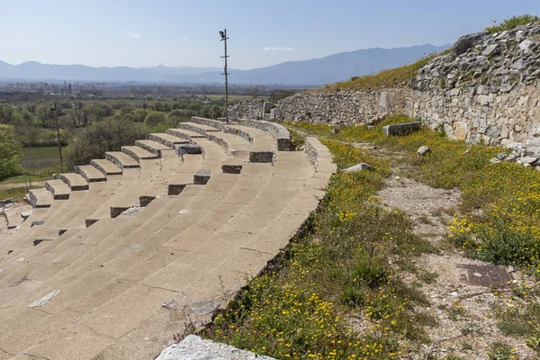 Ruinas Del Antiguo Teatro Sitio Antiguo Filipos Macedonia Oriental Tracia — Foto de Stock