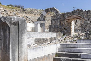 Philippi Antik sitesinde antik tiyatro kalıntıları, Doğu Makedonya ve Trakya, Yunanistan
