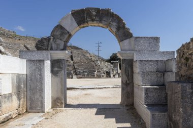 Philippi Antik sitesinde antik tiyatro kalıntıları, Doğu Makedonya ve Trakya, Yunanistan