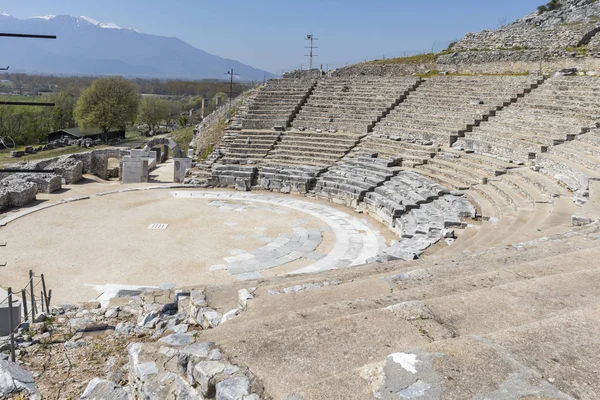 Ruinas Del Antiguo Teatro Sitio Antiguo Filipos Macedonia Oriental Tracia — Foto de Stock