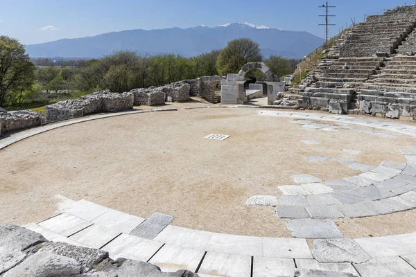 Ruinas Del Antiguo Teatro Sitio Antiguo Filipos Macedonia Oriental Tracia — Foto de Stock