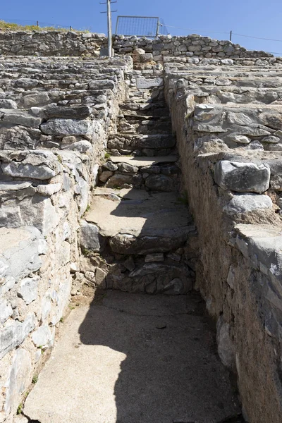 Ruinas Del Antiguo Teatro Sitio Antiguo Filipos Macedonia Oriental Tracia — Foto de Stock