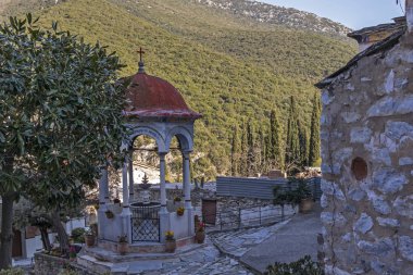 Orta Çağ Ortodoks Manastırı Timiou Prodromou St. John Serres kasabası yakınlarındaki, Orta Makedonya, Yunanistan