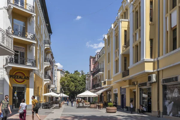 Plovdiv Bulgarien Maj 2019 Walking Fin Pedestian Streets Centrum Staden — Stockfoto