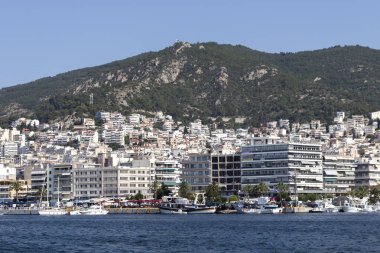 Panoramik şehir, Kavala, Yunanistan