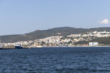 Panoramik şehir, Kavala, Yunanistan