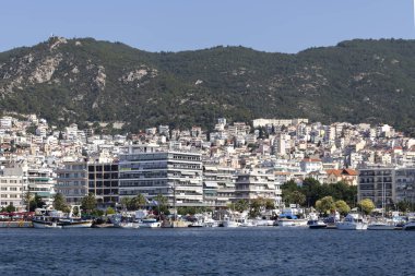 Panoramik şehir, Kavala, Yunanistan