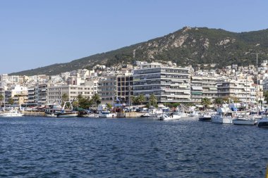 Panoramik şehir, Kavala, Yunanistan