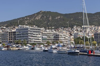 Panoramik şehir, Kavala, Yunanistan