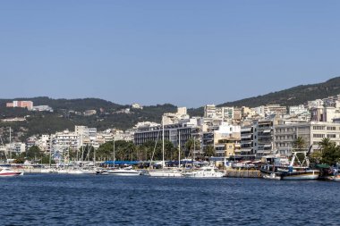 Panoramik şehir, Kavala, Yunanistan