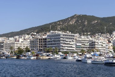 Panoramik şehir, Kavala, Yunanistan
