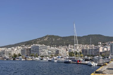 Panoramik şehir, Kavala, Yunanistan