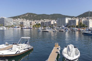 Panoramik şehir, Kavala, Yunanistan