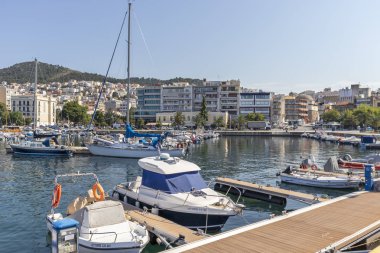 Panoramik şehir, Kavala, Yunanistan