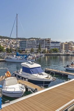 Panoramik şehir, Kavala, Yunanistan
