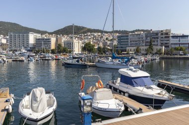 Panoramik şehir, Kavala, Yunanistan