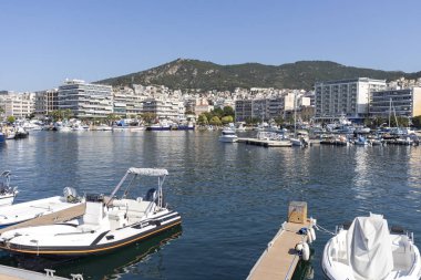 Panoramik şehir, Kavala, Yunanistan