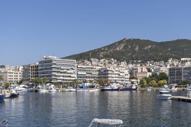 Panoramik şehir, Kavala, Yunanistan