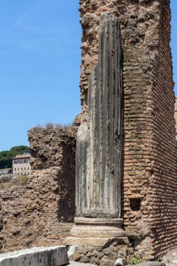 Roma şehrindeki Roma Forumu'ndaki antik kalıntılar
