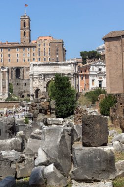Roma şehrinde Roma Forumu Panoraması