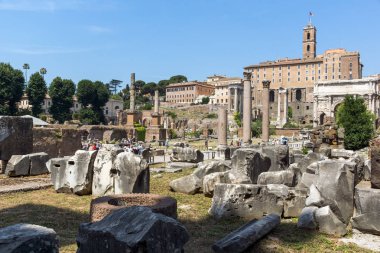 Roma şehrinde Roma Forumu Panoraması