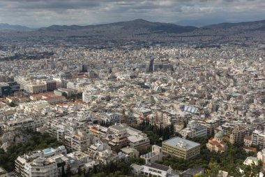 Lycabettus hill Atina şehrinin panoraması, Yunanistan