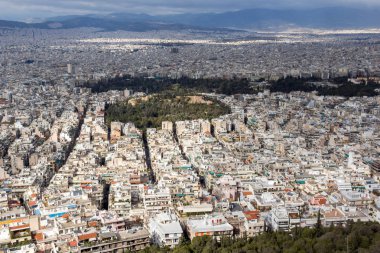 Lycabettus hill Atina şehrinin panoraması, Yunanistan