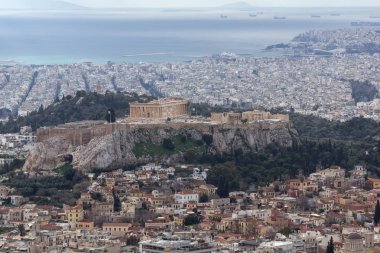 Lycabettus hill Atina şehrinin panoraması, Yunanistan