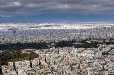 Lycabettus hill Atina şehrinin panoraması, Yunanistan